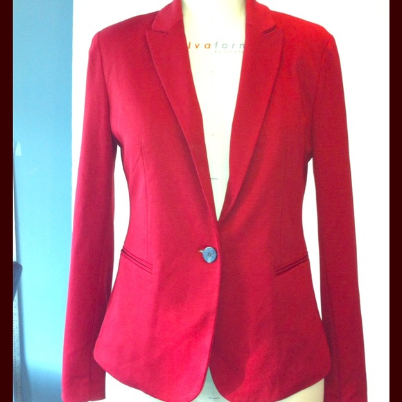 Red Cotton Blazer
