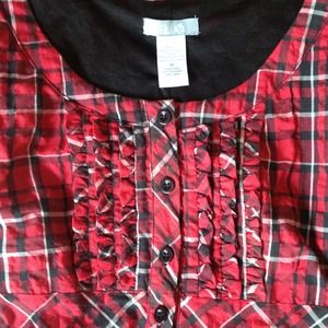 HOLD for candyheart Red flannel pattern dress
