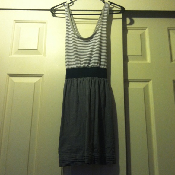 Cute Gray Mock Two Piece Tank Dress
