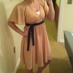 Pink and black chiffon dress