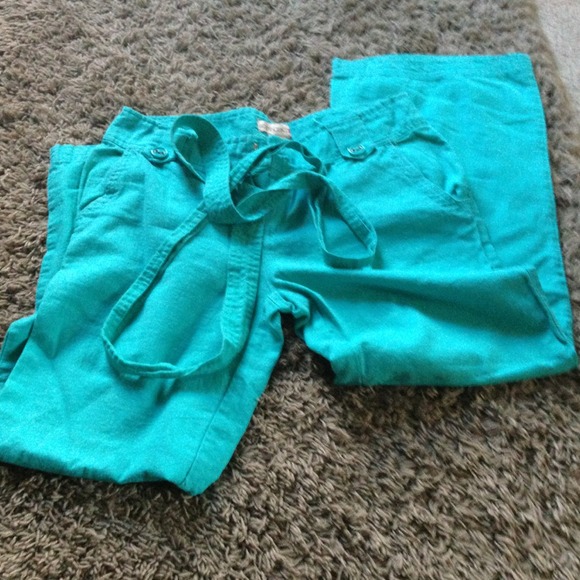 Teal body central beach pants