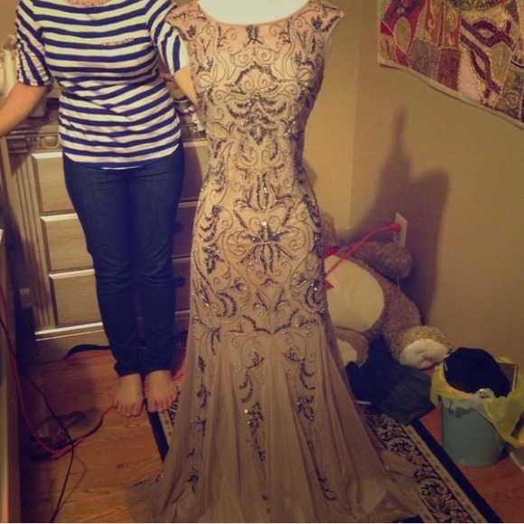 Vintage Styled Beaded Evening Dress - Picture 3 of 4