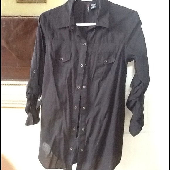 Black shirt with zipper back