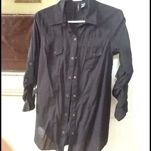 Black shirt with zipper back