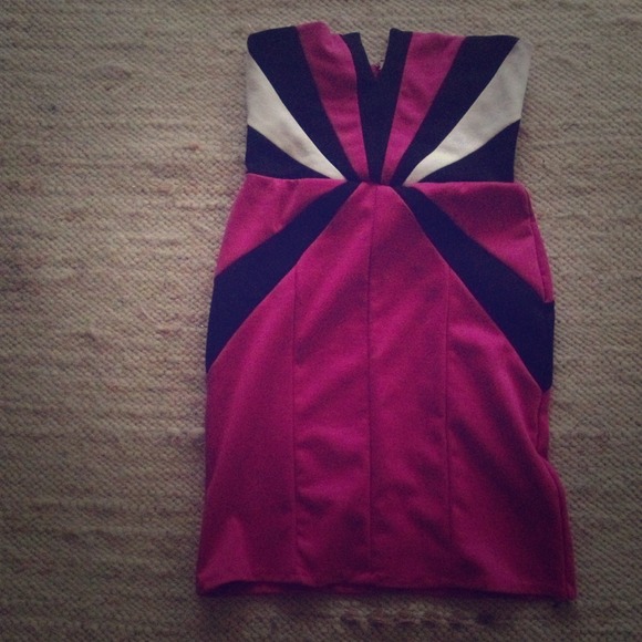 RESERVED - Pink, white and black mini-dress