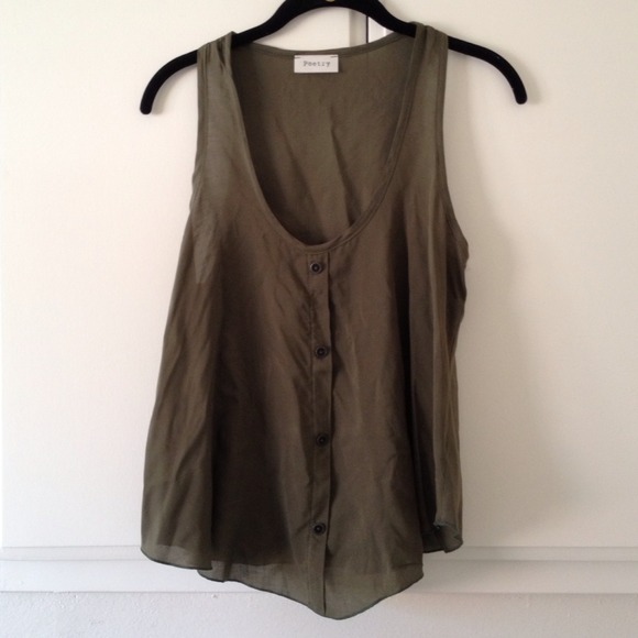 Tops - Olive Green Woven Tank *NEW*