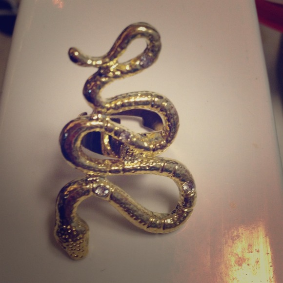 Golden snake adjustable ring