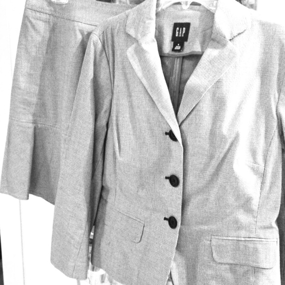 Black & white mini check summer suit