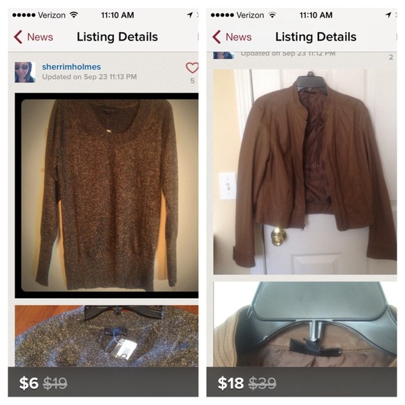 Apt 9 faux Leather Jacket & sweater bundle.