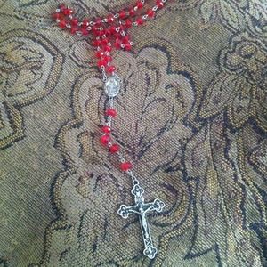 Red bead fancy rosary!
