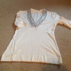 3/4 length white shirt by express