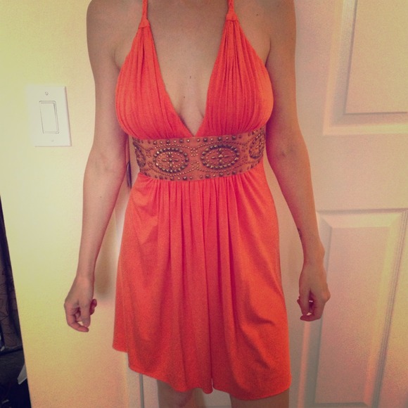 Tangerine Sky cocktail dress.