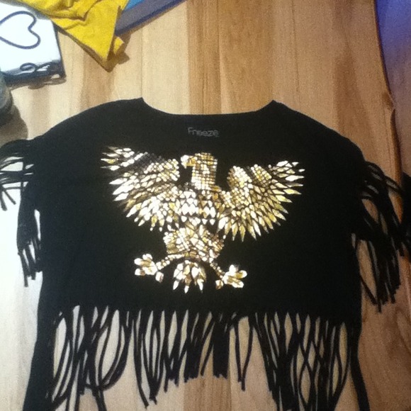 black fringe shirt