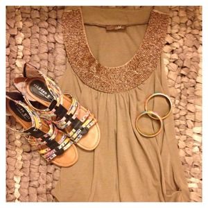 Beaded sleeveless top
