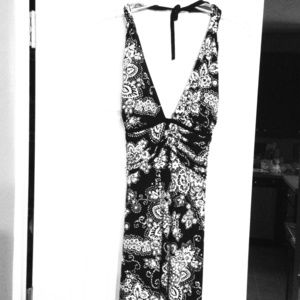 White House Black Market-Black/white halter