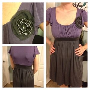 Purple and grey casual dress
