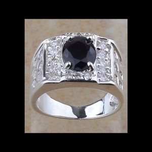 Fire black onyx ring