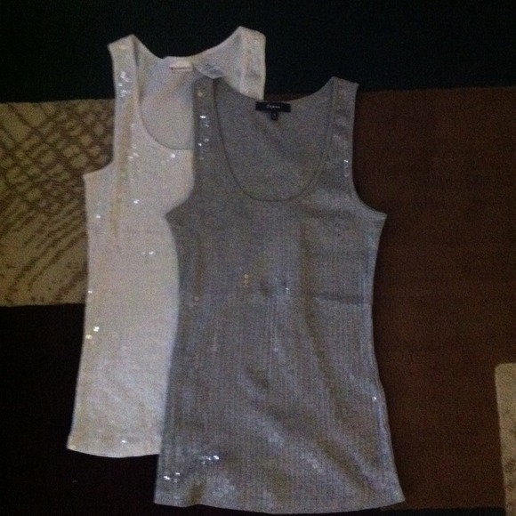 Sequined tank tops....