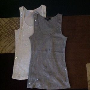 Sequined tank tops....