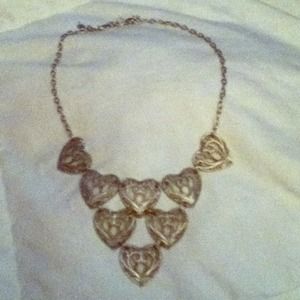 Silver eight heart necklace