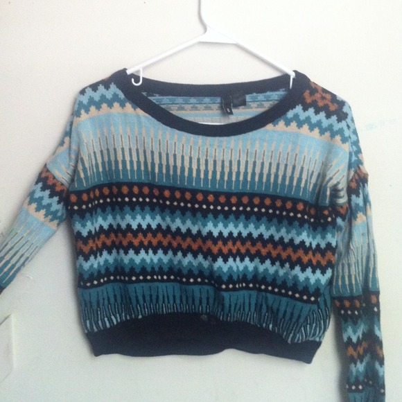 "Aztec" crop sweater