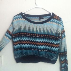 "Aztec" crop sweater
