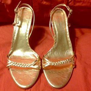 Banana Republic Gold strap heels
