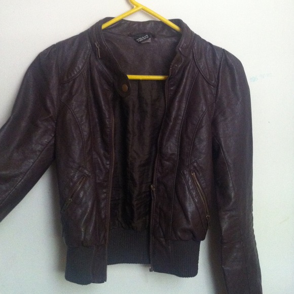 Dark brown biker jacket