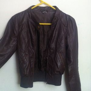 Dark brown biker jacket