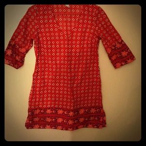Old navy vneck print shirt/mini dress