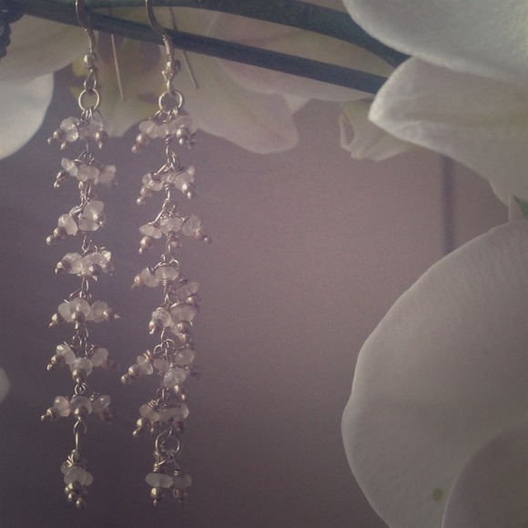 Jewelry - Delicate Sterling Silver & Rose Quartz Dangles