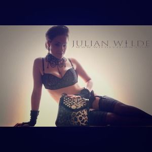 Black and white leopard print purse with studs