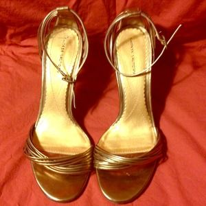 Chinese Laundry bronze strap heels