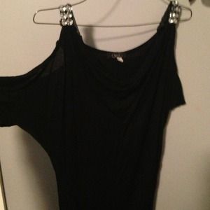Black cold shoulder shirt