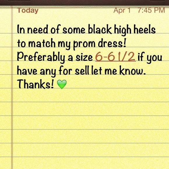 In need of black high heels!
