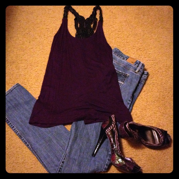 Purple tank with detailing