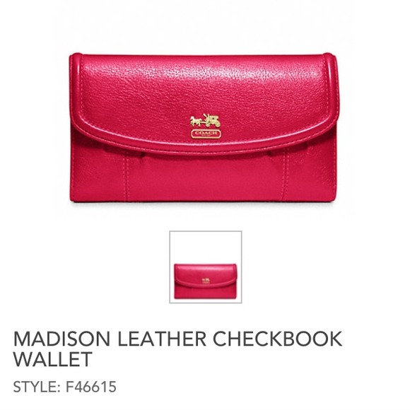 *SOLD* Coach Punch  Leather Checkboook Wallet