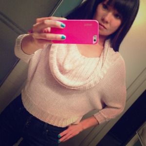 Bcbg cowl neck cropped knit sweater for sale!