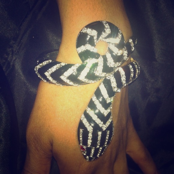 Crystal Snake cuff bangle