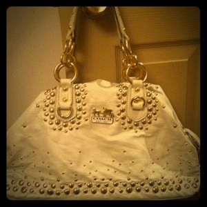 Ivory studded Coach handbag