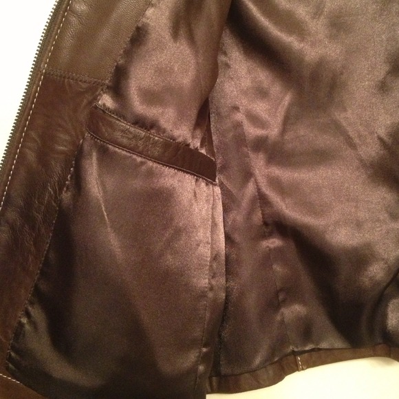 😍 SALE❗Brown Leather Lamb Skin Jacket - Picture 2 of 4