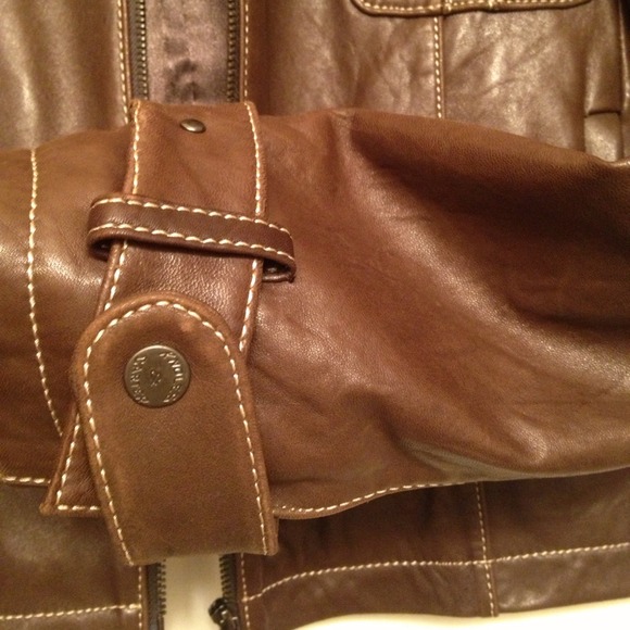 😍 SALE❗Brown Leather Lamb Skin Jacket - Picture 3 of 4