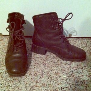 Cute chocolate brown combat boots