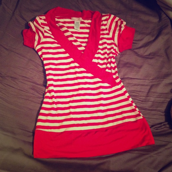 Red & White Striped Top