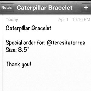 Caterpillar Bracelet for @teresitatorres