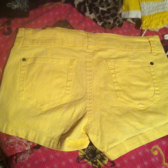 MOVING SALE Yellow Denim Shorts - Picture 2 of 2