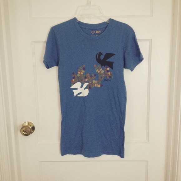🚨 SOLD RVCA Teal Blue Dove T-Shirt