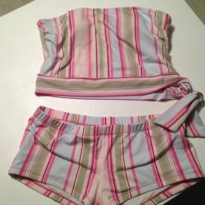 tube top/ boy short bathing suit