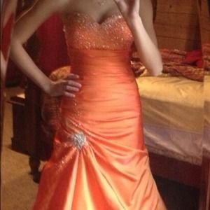 Reduced!!! Size 2 orange prom dress!