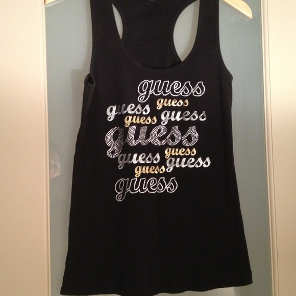 Black cotton GUESS tank